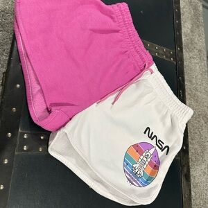 Pink and White Shorts